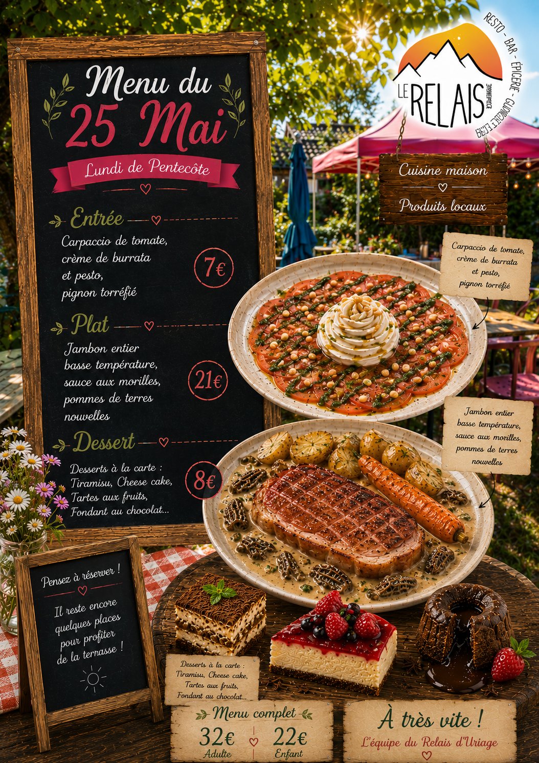 Menu du 25 Mai - Lundi de Pentecôte